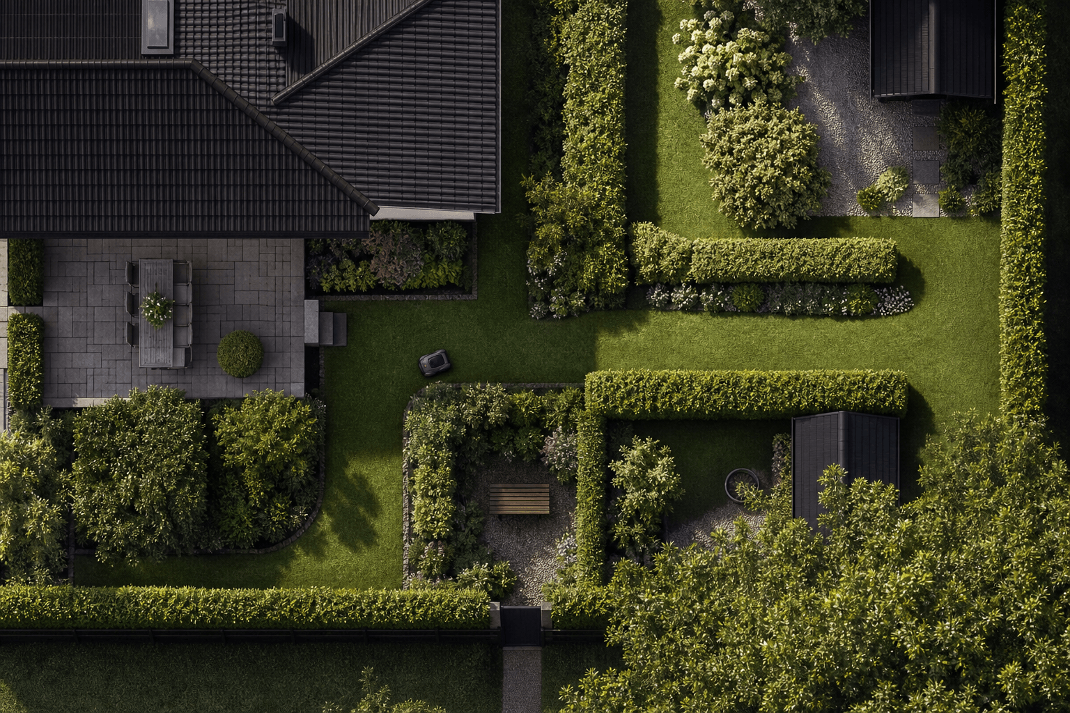 Explainer illustration for Robot Lawn Mowers for Narrow Passages and Tight Gardens